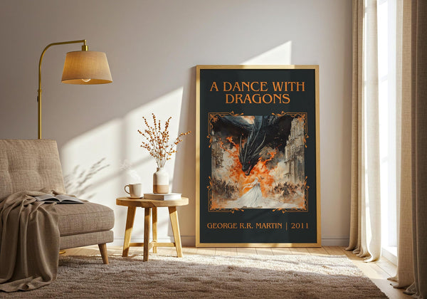 A Dance With Dragons classic book art print paper finish options – matte satin gloss
