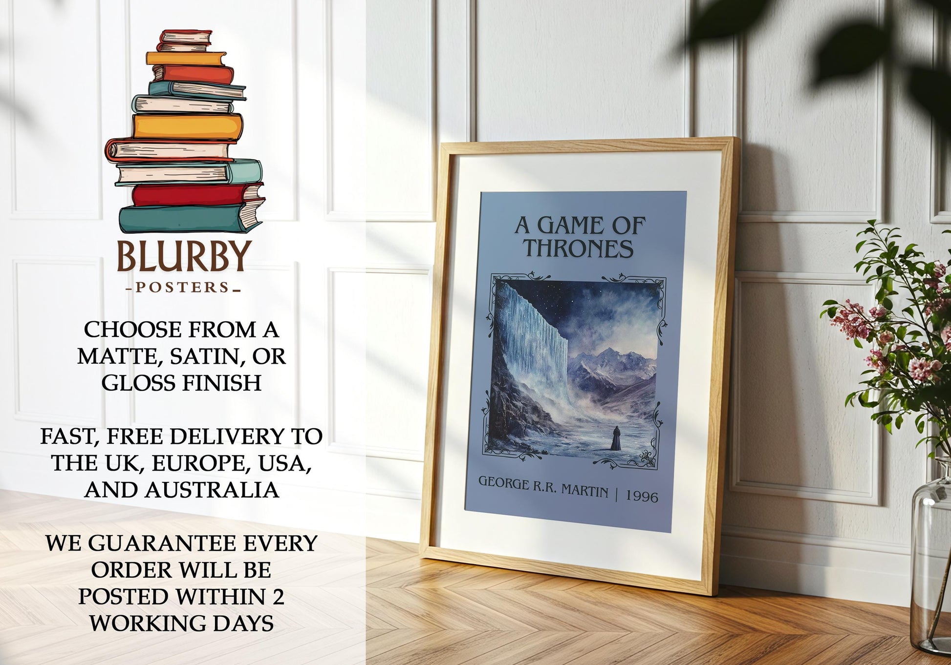 A Game Of Thrones by George R.R. Martin | Descriptive Book Poster | Minimalist