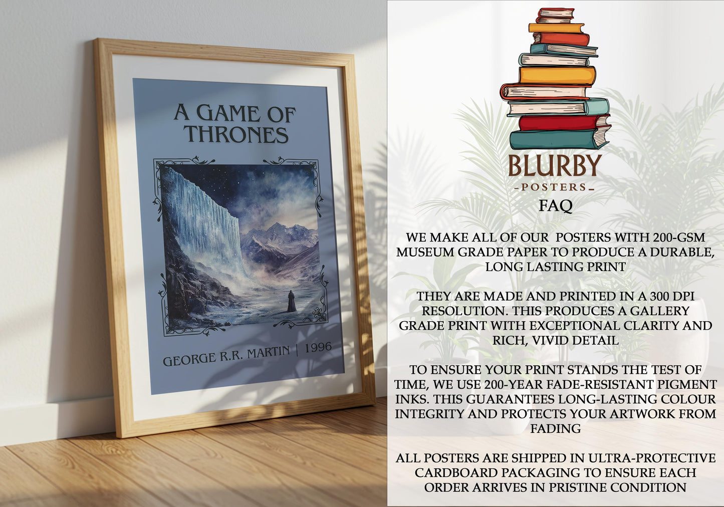 A Game Of Thrones by George R.R. Martin | Descriptive Book Poster | Minimalist