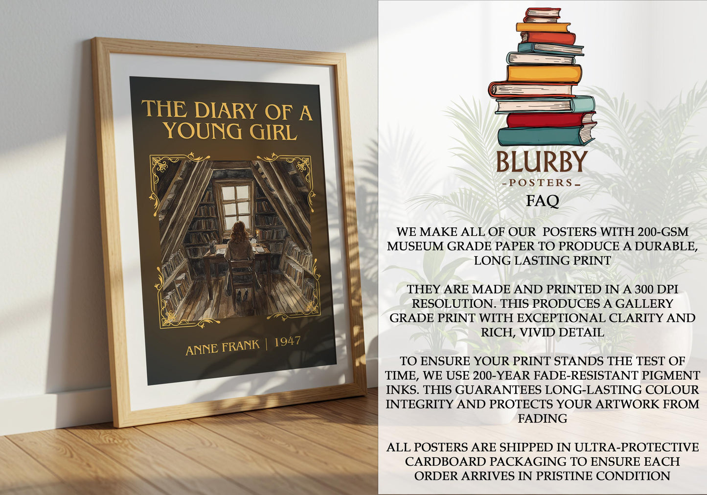 The Diary Of A Young Girl by Anne Frank | Descriptive Book Poster | Minimalist