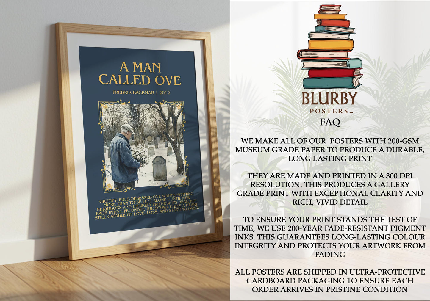 A Man Called Ove by Fredrik Backman | Descriptive Book Poster | Blurby
