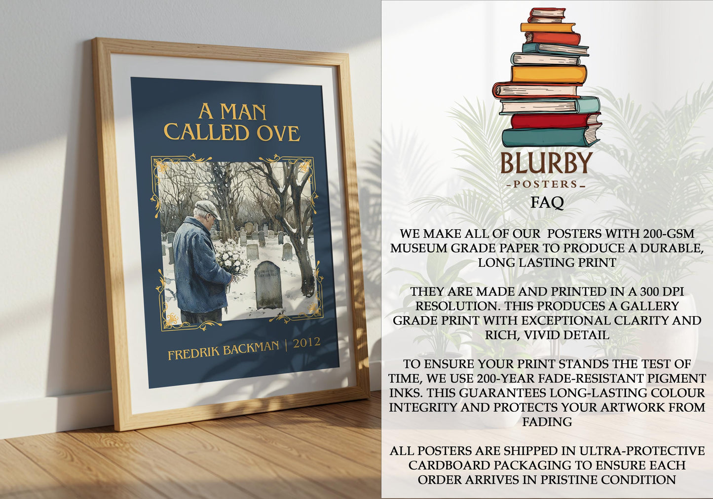 A Man Called Ove by Fredrik Backman | Descriptive Book Poster | Minimalist