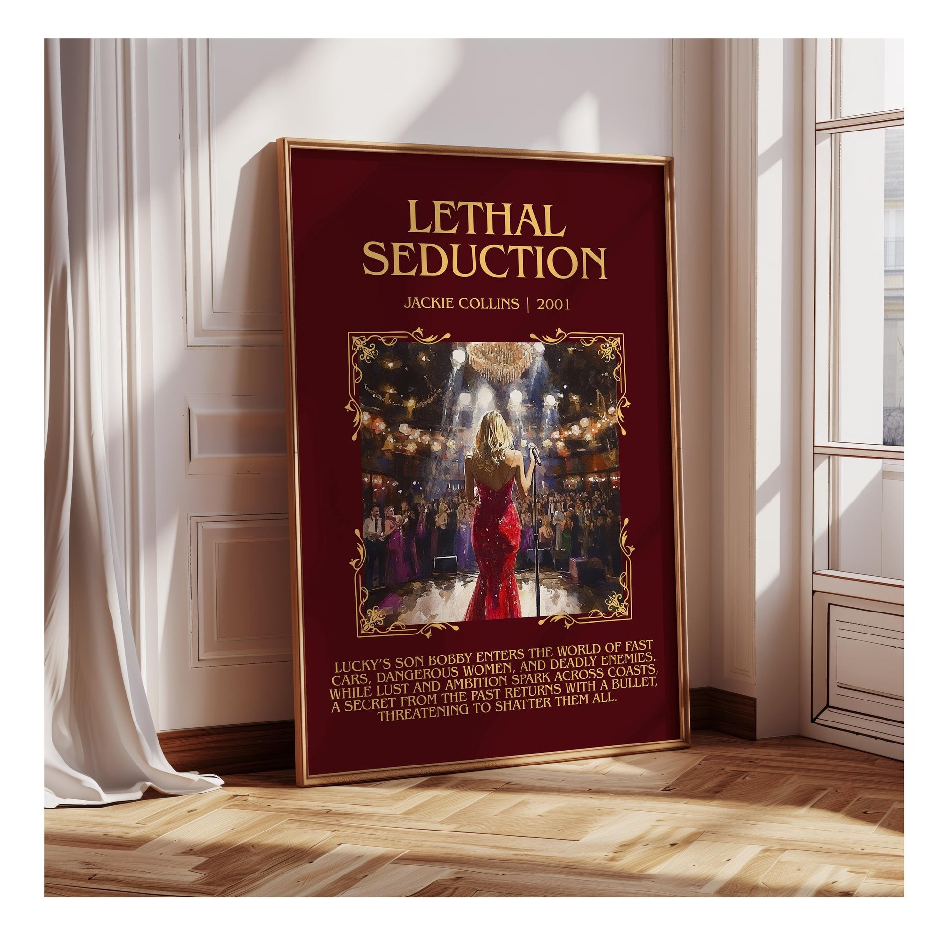 Lethal Seduction by Jackie Collins | Descriptive Book Poster | Blurby