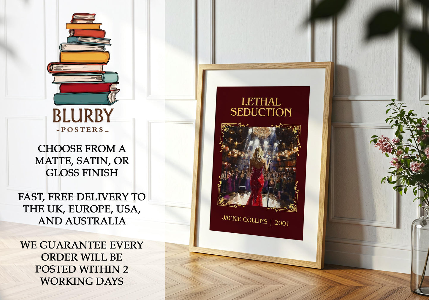 Lethal Seduction book poster packaging – museum-quality print rolled in protective tube