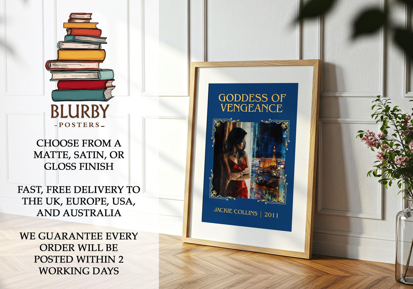 Goddess of Vengeance book poster packaging – museum-quality print rolled in protective tube