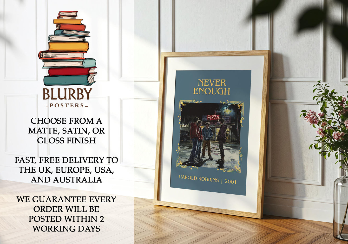 Never Enough book poster packaging – museum-quality print rolled in protective tube