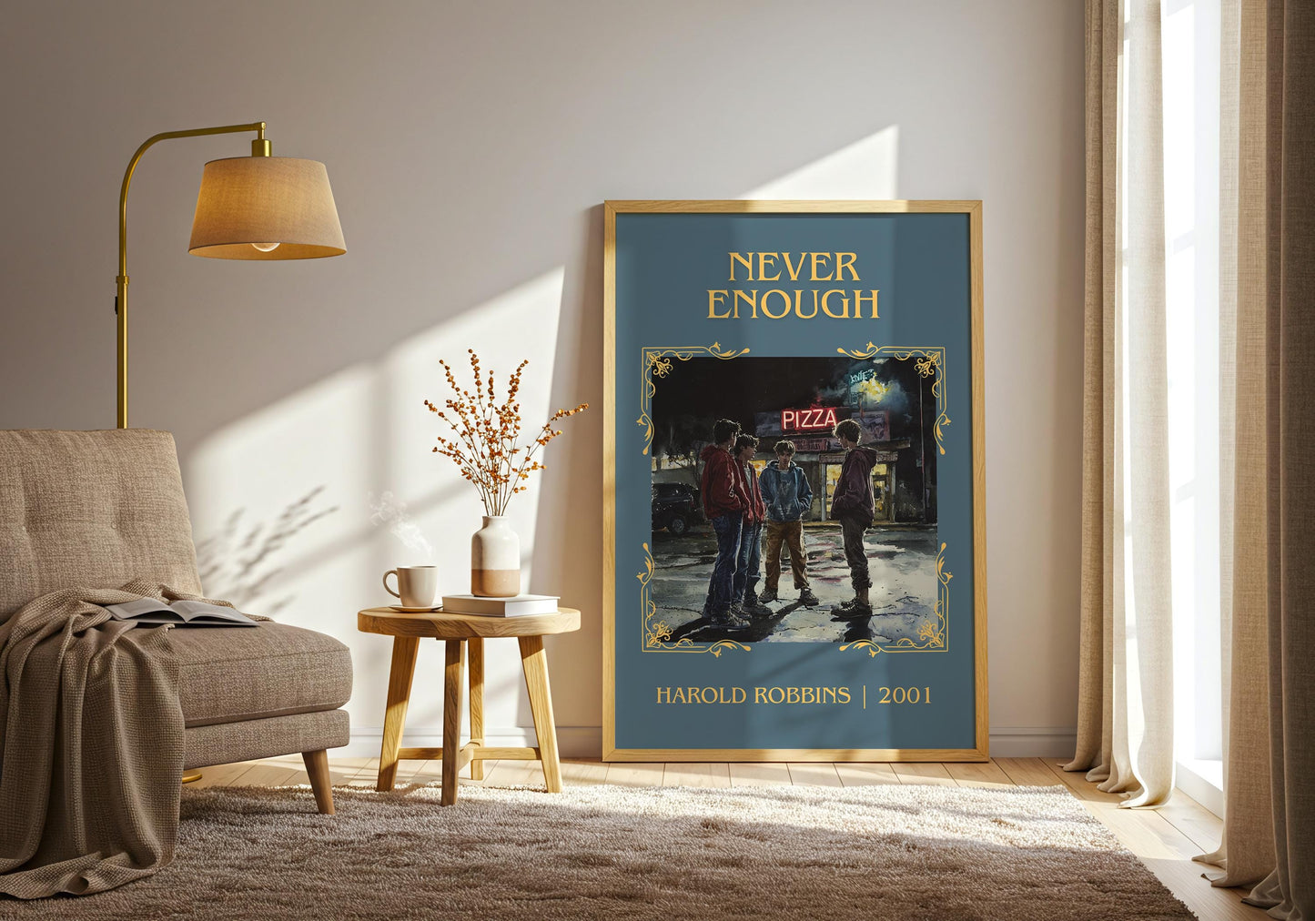 Never Enough by Harold Robbins | Descriptive Book Poster | Minimalist