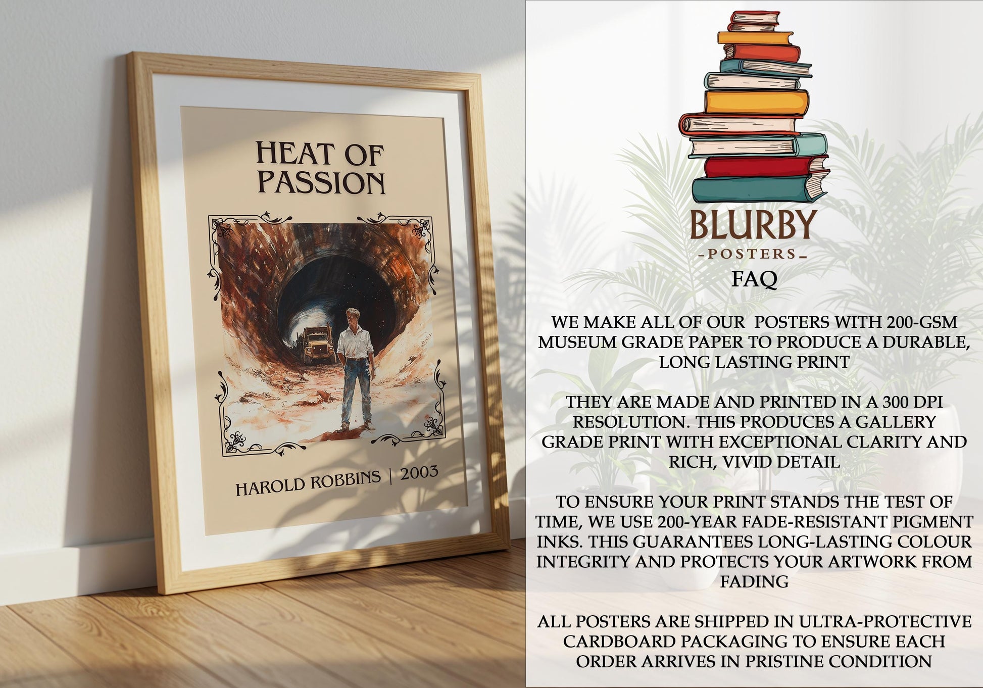 Heat Of Passion by Harold Robbins | Descriptive Book Poster | Minimalist