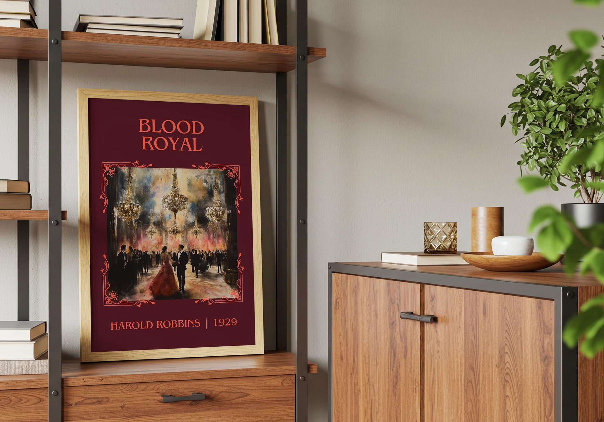 Blood Royal by Harold Robbins High Quality Poster Print. Fast, Free Delivery Wall Art. Author, Title Book/Novel Artwork-Minimalist