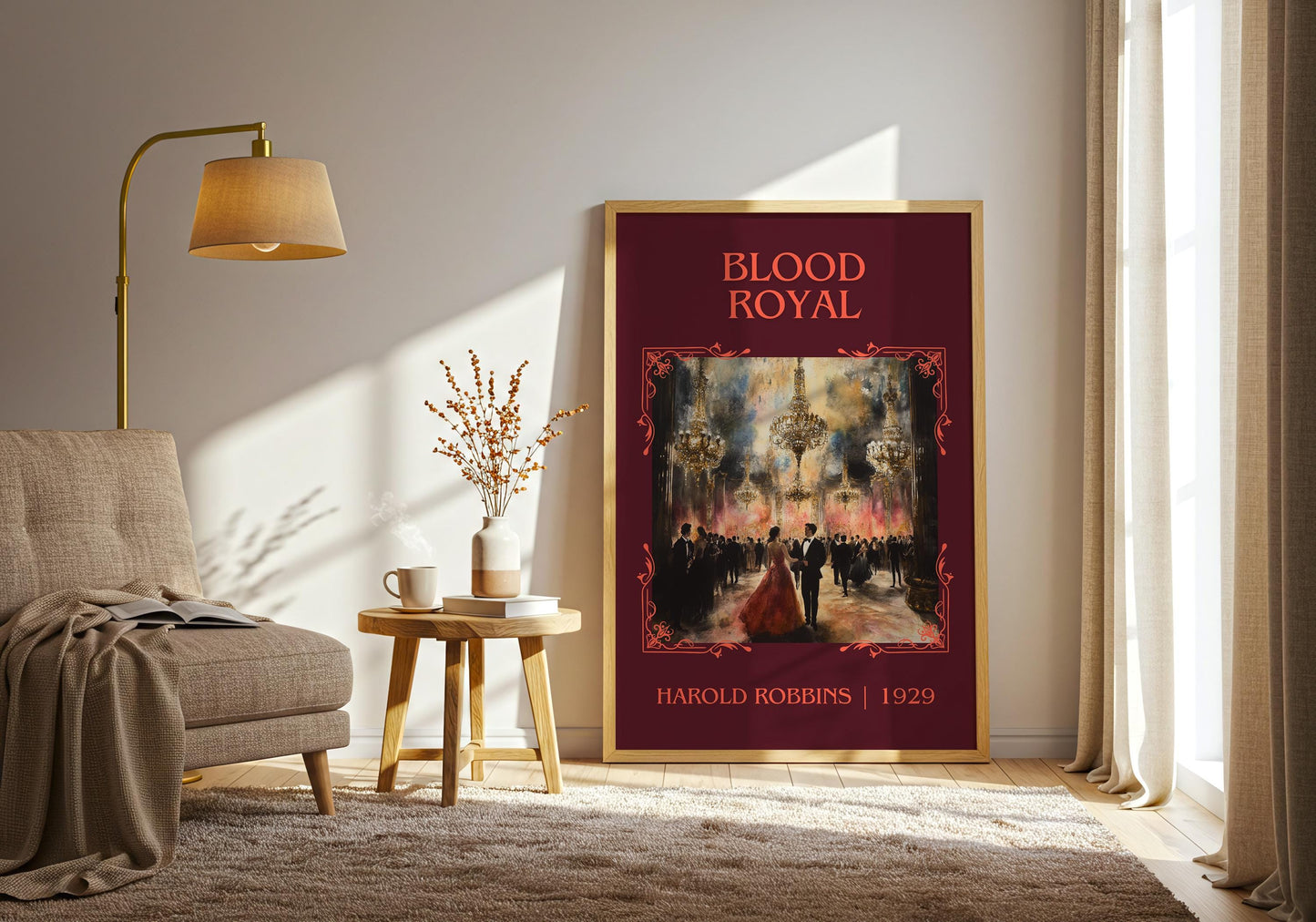 Blood Royal by Harold Robbins High Quality Poster Print. Fast, Free Delivery Wall Art. Author, Title Book/Novel Artwork-Minimalist