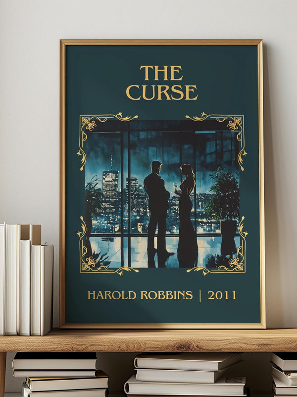The Curse classic book art print in frame leaning in hallway – thriller wall art