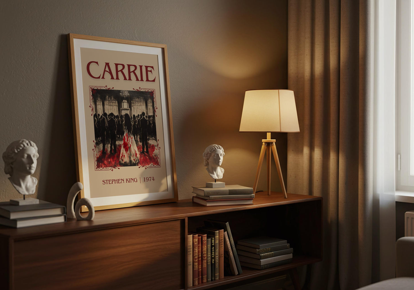 Carrie by Stephen King | Descriptive Book Poster | Minimalist