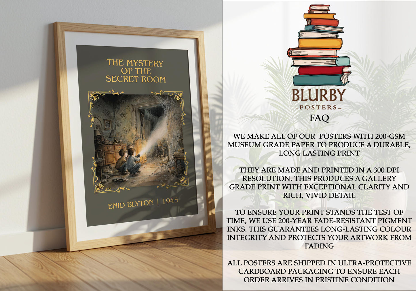 The Mystery Of The Secret Room by Enid Blyton | Descriptive Book Poster | Minimalist