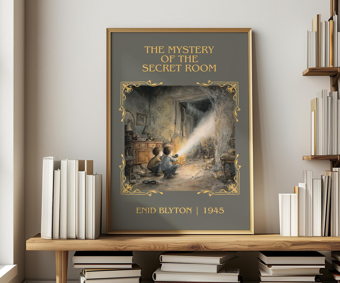 The Mystery Of The Secret Room by Enid Blyton | Descriptive Book Poster | Minimalist