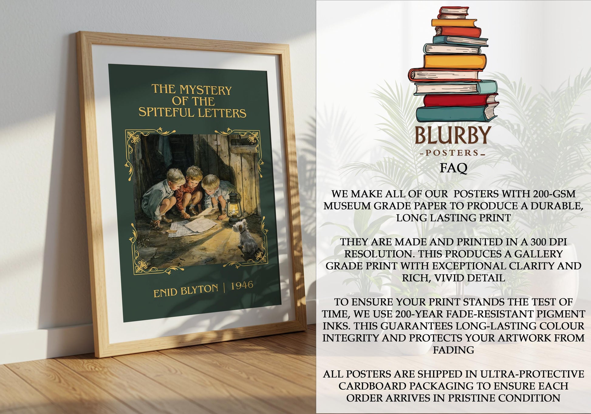 The Mystery Of The Spiteful Letters by Enid Blyton | Descriptive Book Poster | Minimalist