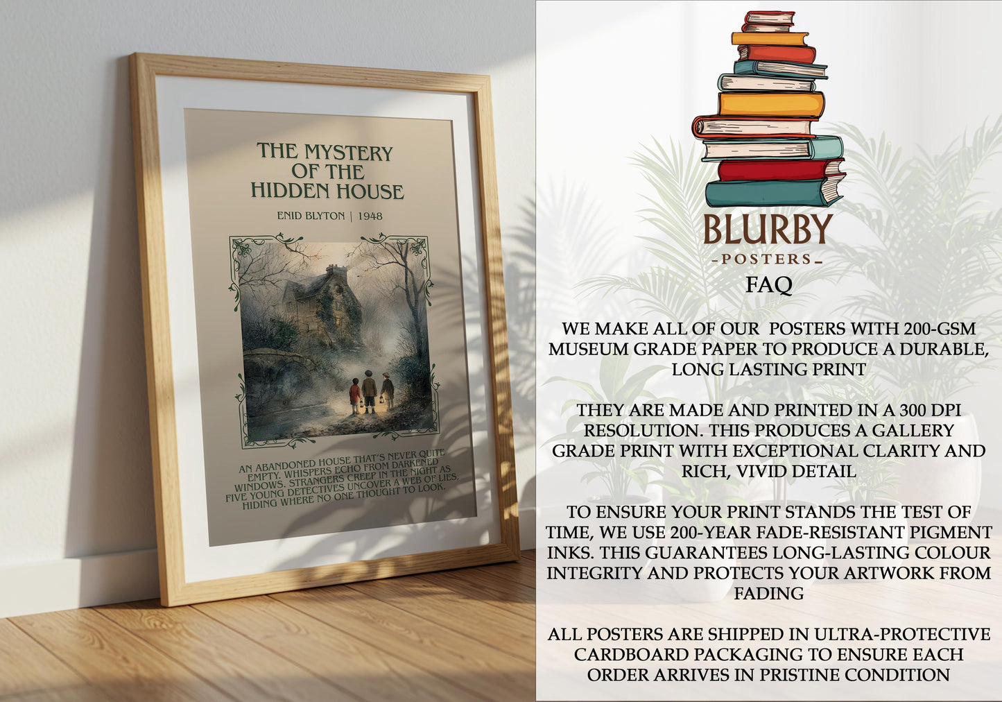 The Mystery Of The Hidden House by Enid Blyton | Descriptive Book Poster | Blurby