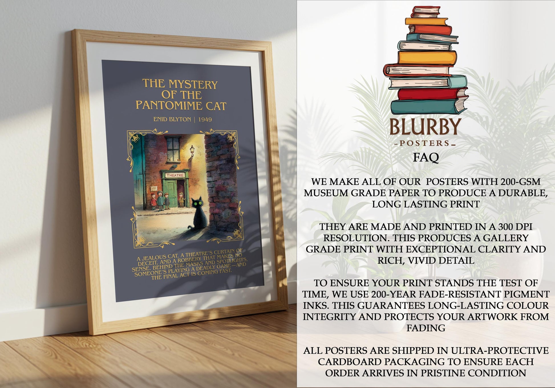 The Mystery Of The Pantomime Cat by Enid Blyton | Descriptive Book Poster | Blurby