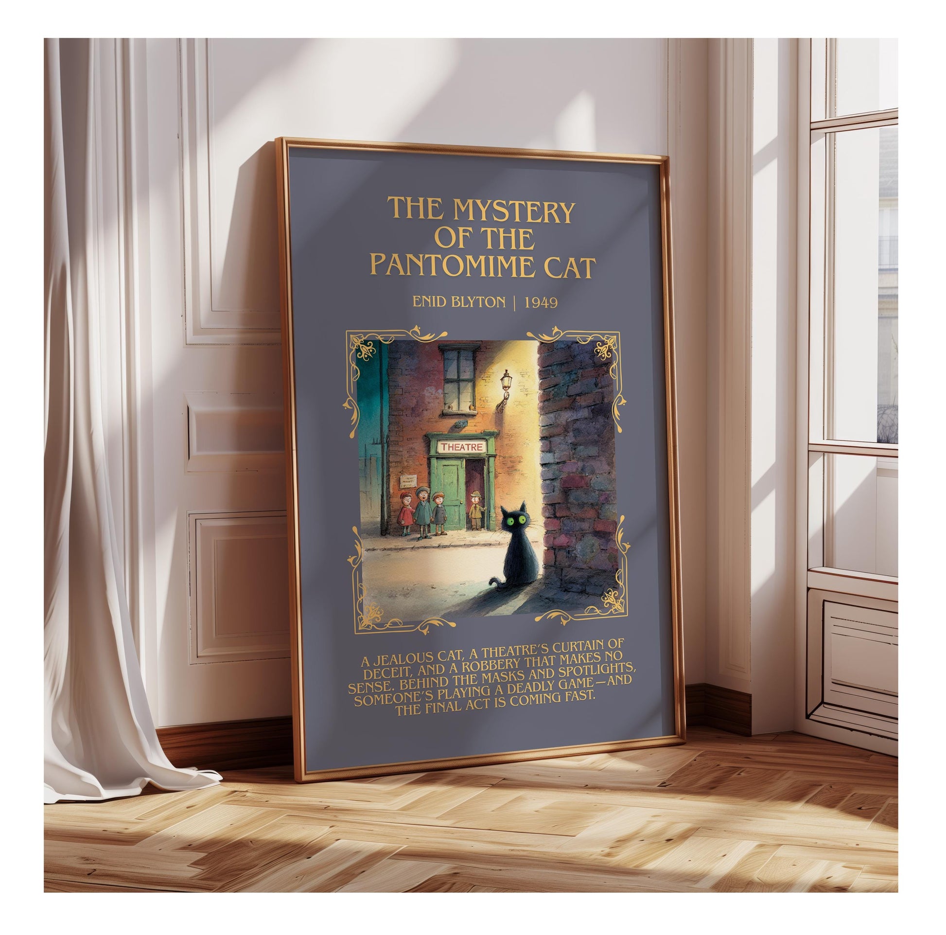 The Mystery Of The Pantomime Cat by Enid Blyton | Descriptive Book Poster | Blurby