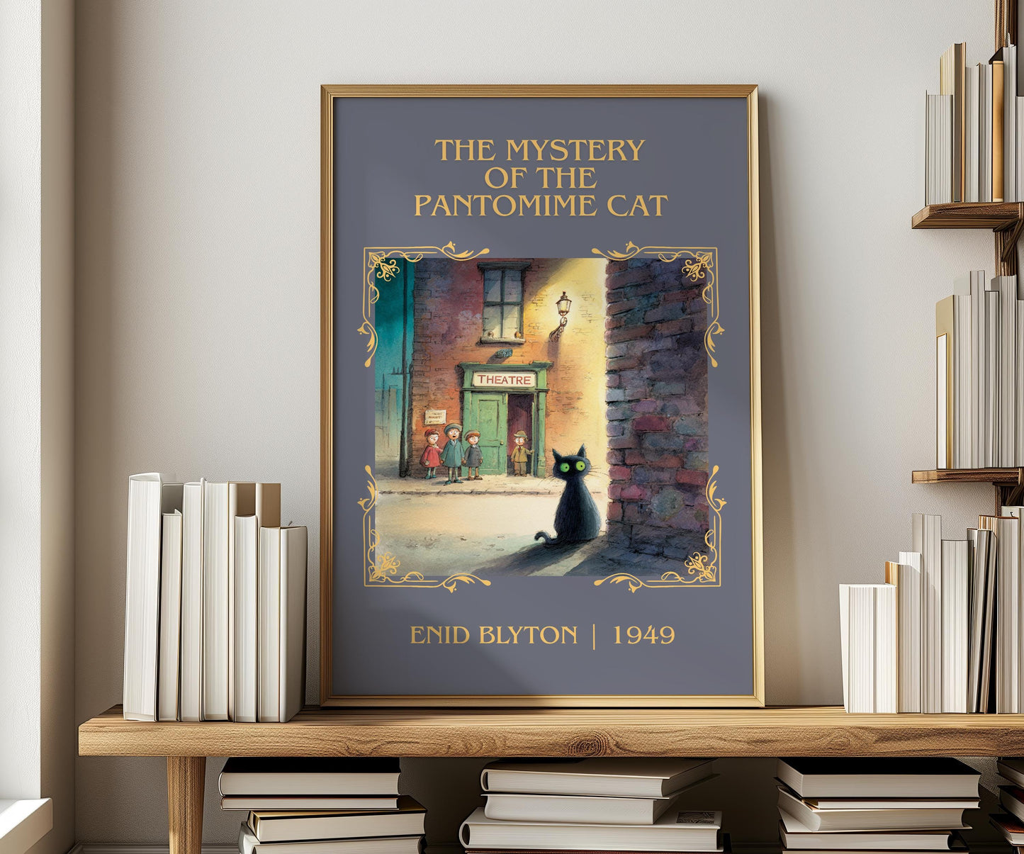 The Mystery Of The Pantomime Cat by Enid Blyton | Descriptive Book Poster | Minimalist