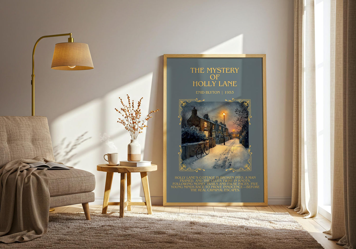The Mystery Of Holly Lane by Enid Blyton | Descriptive Book Poster | Blurby