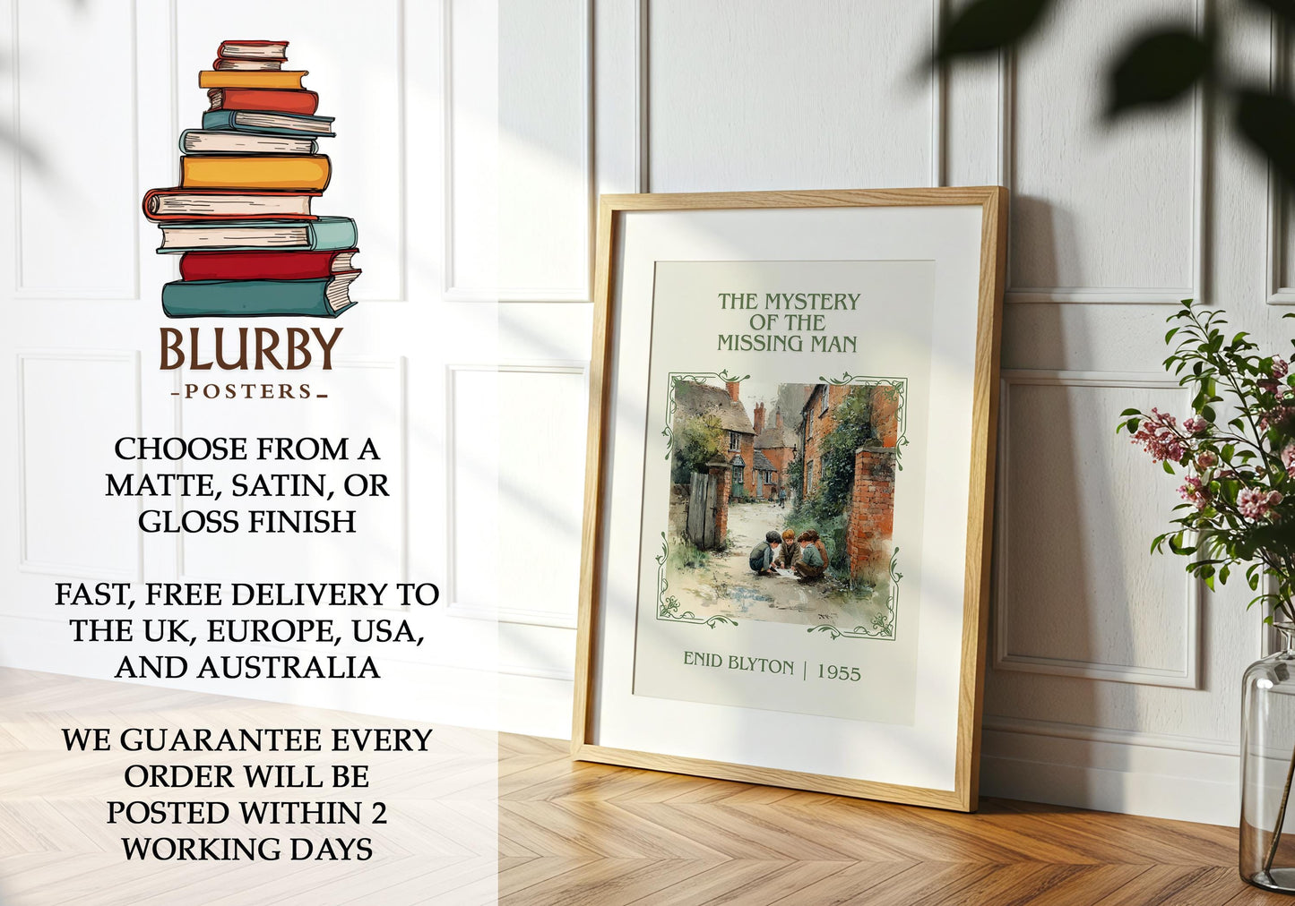 The Mystery Of The Missing Man book poster packaging – museum-quality print rolled in protective tube