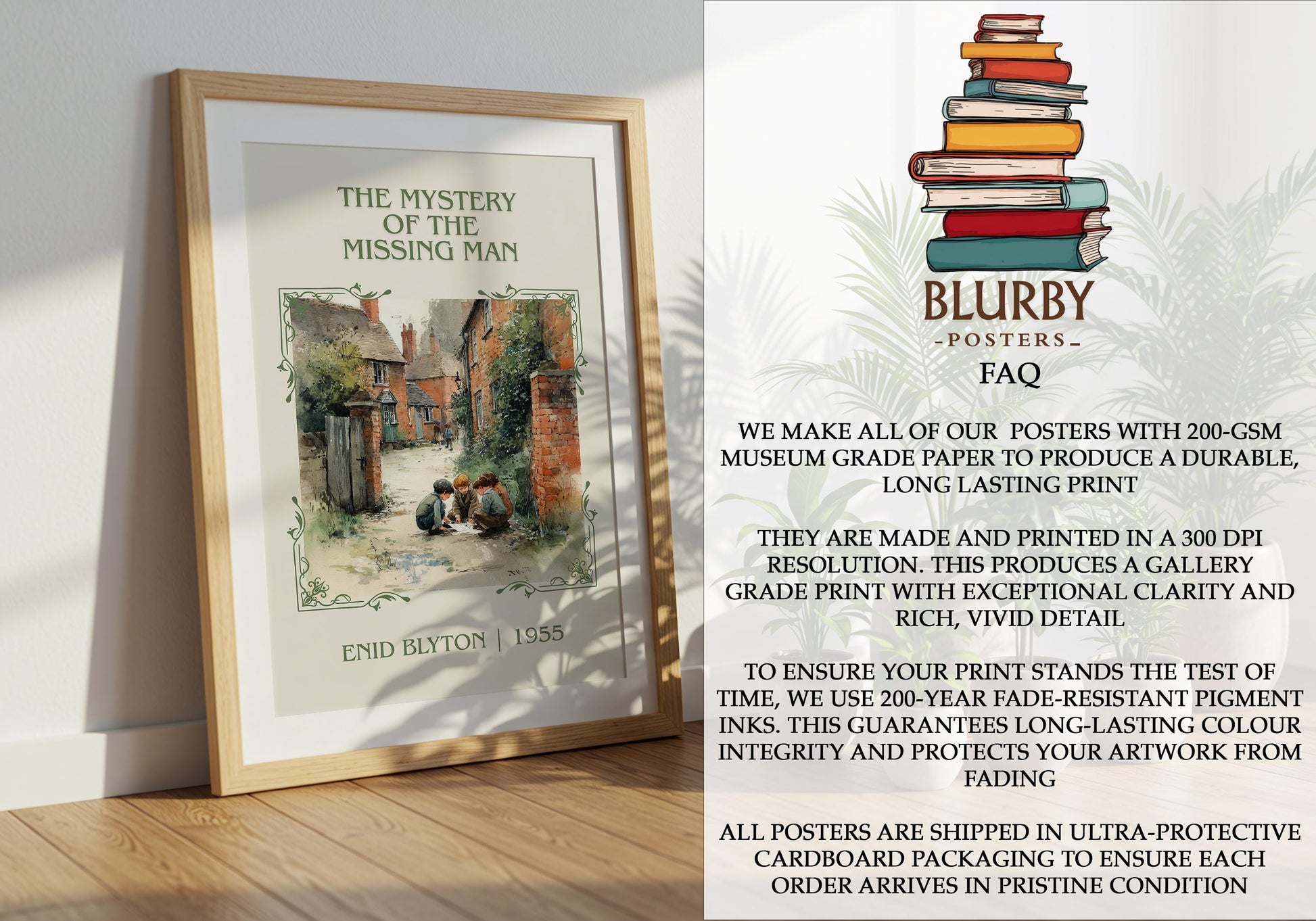 The Mystery Of The Missing Man by Enid Blyton | Descriptive Book Poster | Minimalist