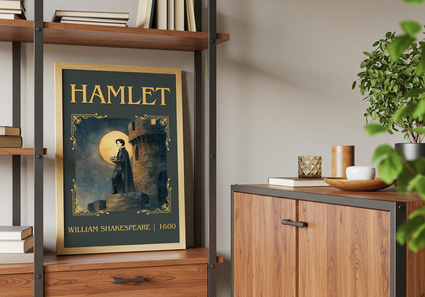 Hamlet by William Shakespeare | Descriptive Book Poster | Minimalist