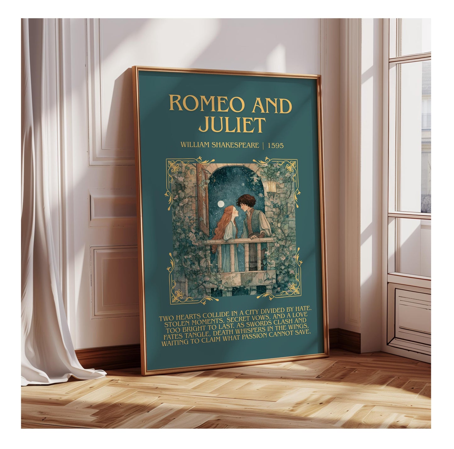 Romeo And Juliet by William Shakespeare | Descriptive Book Poster | Blurby