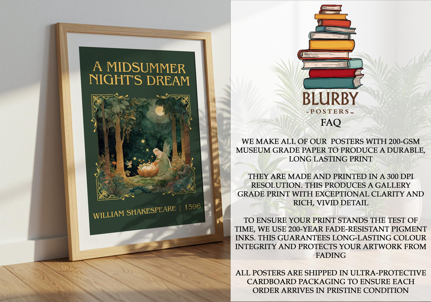 A Midsummer Night's Dream by William Shakespeare | Descriptive Book Poster | Minimalist