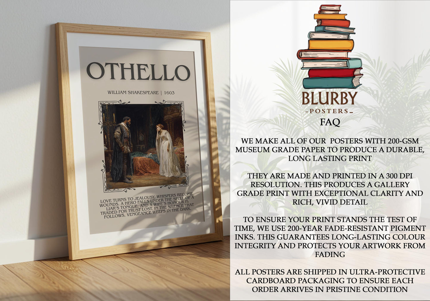 Othello by William Shakespeare | Descriptive Book Poster | Blurby