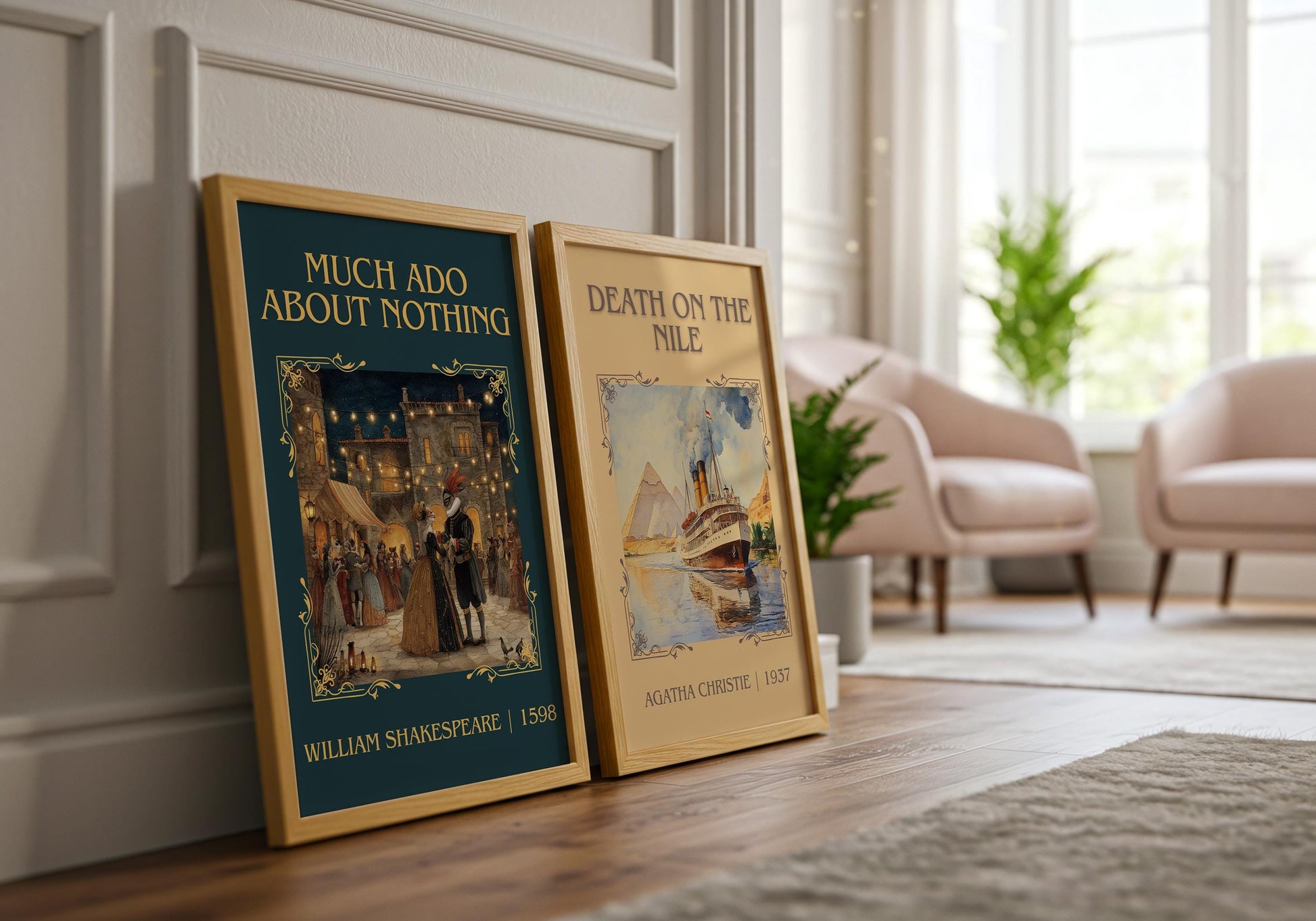 Much Ado About Nothing by William Shakespeare | Descriptive Book Poster | Minimalist