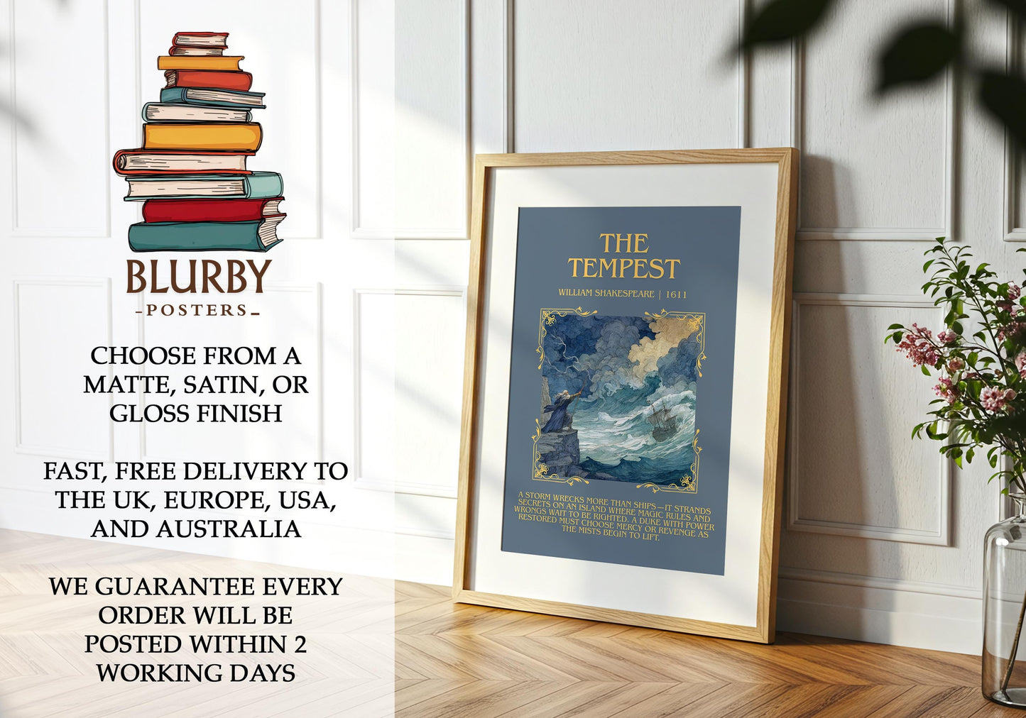 The Tempest by William Shakespeare | Descriptive Book Poster | Blurby