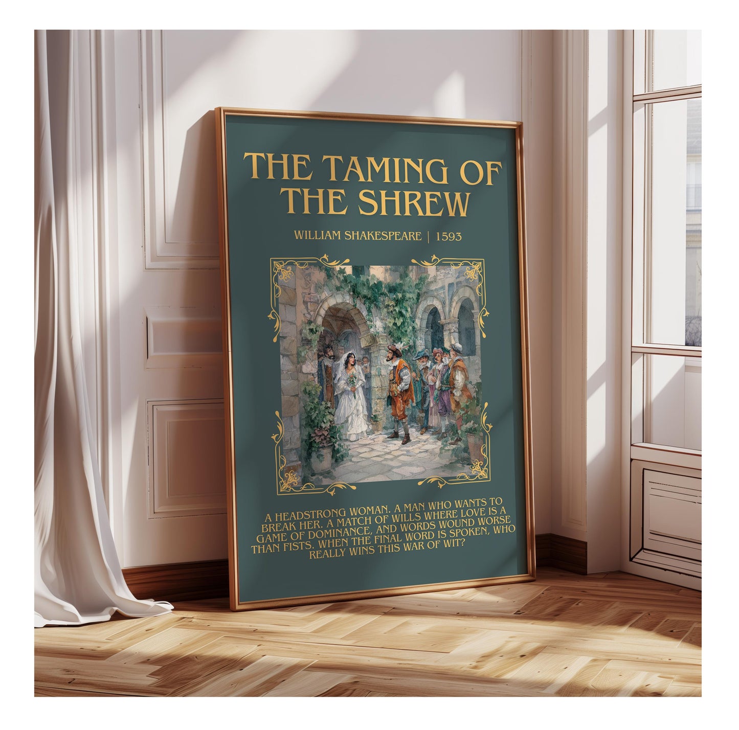 The Taming Of The Shrew by William Shakespeare | Descriptive Book Poster | Blurby