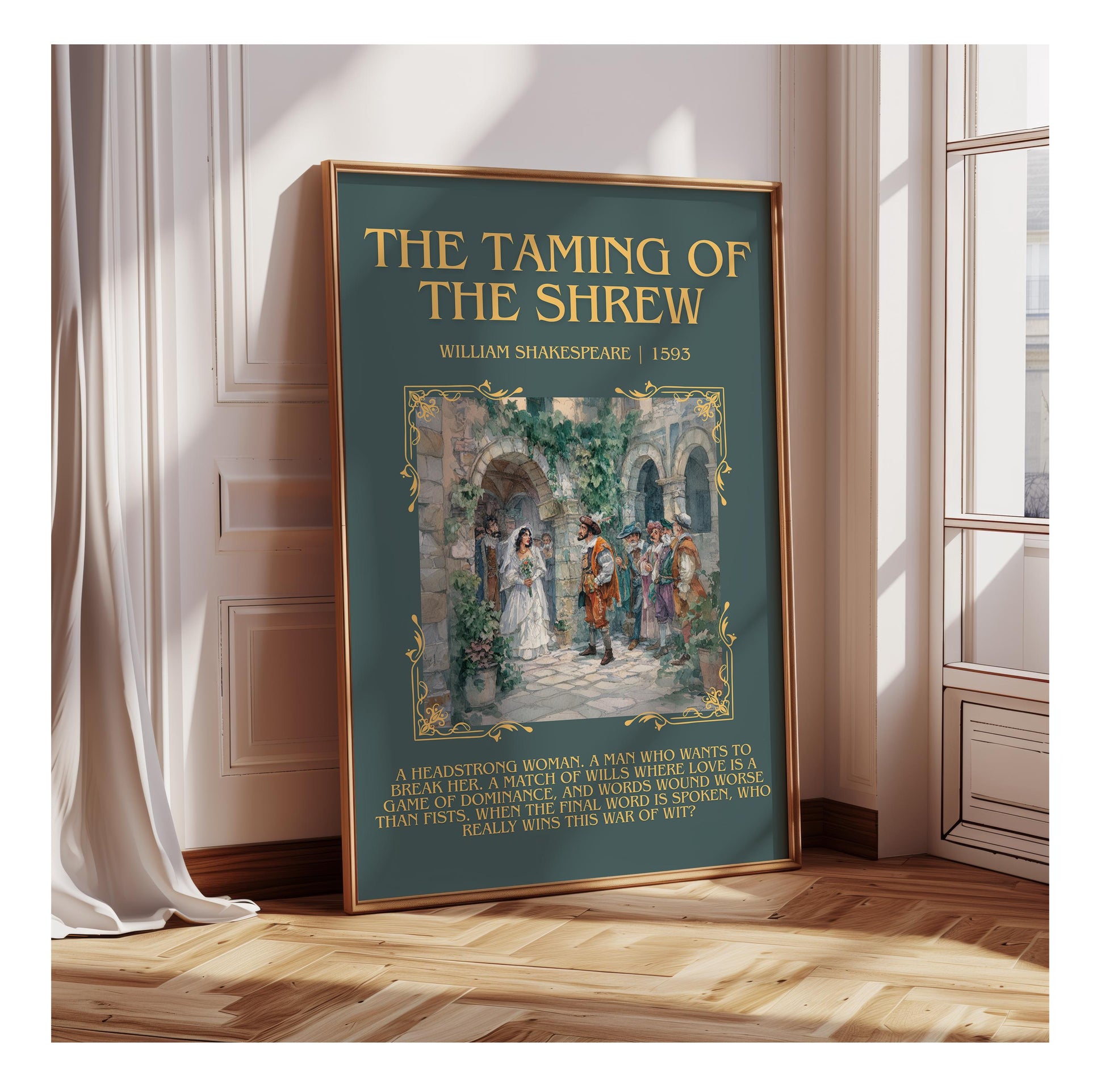 The Taming Of The Shrew by William Shakespeare | Descriptive Book Poster | Blurby