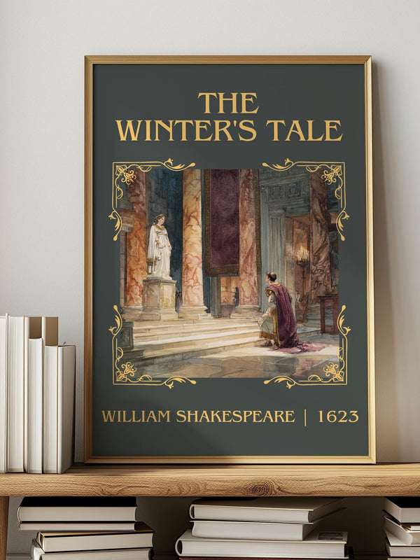 The Winter's Tale classic book art print in frame leaning in hallway – classic literature wall art