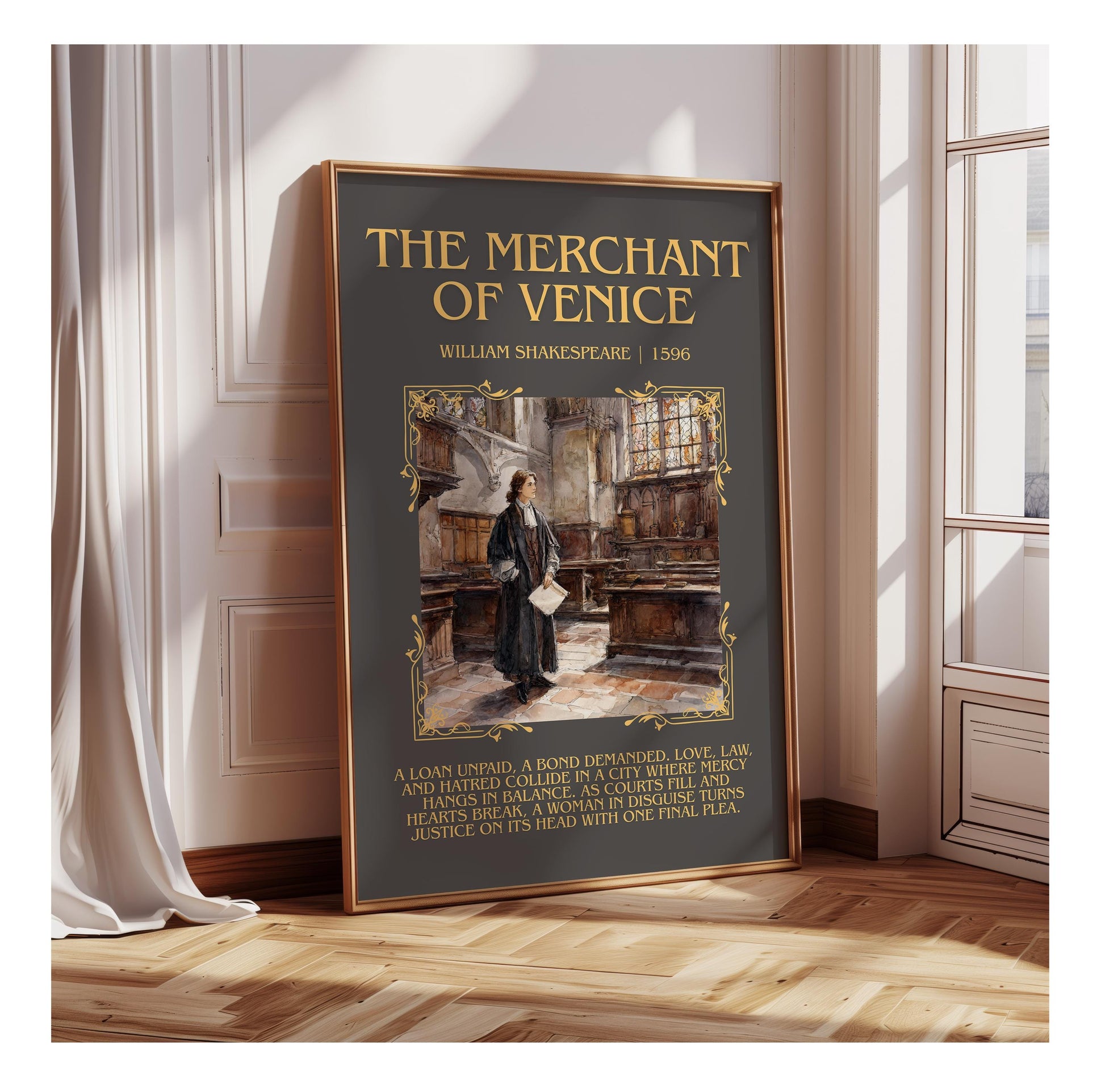 The Merchant Of Venice by William Shakespeare | Descriptive Book Poster | Blurby