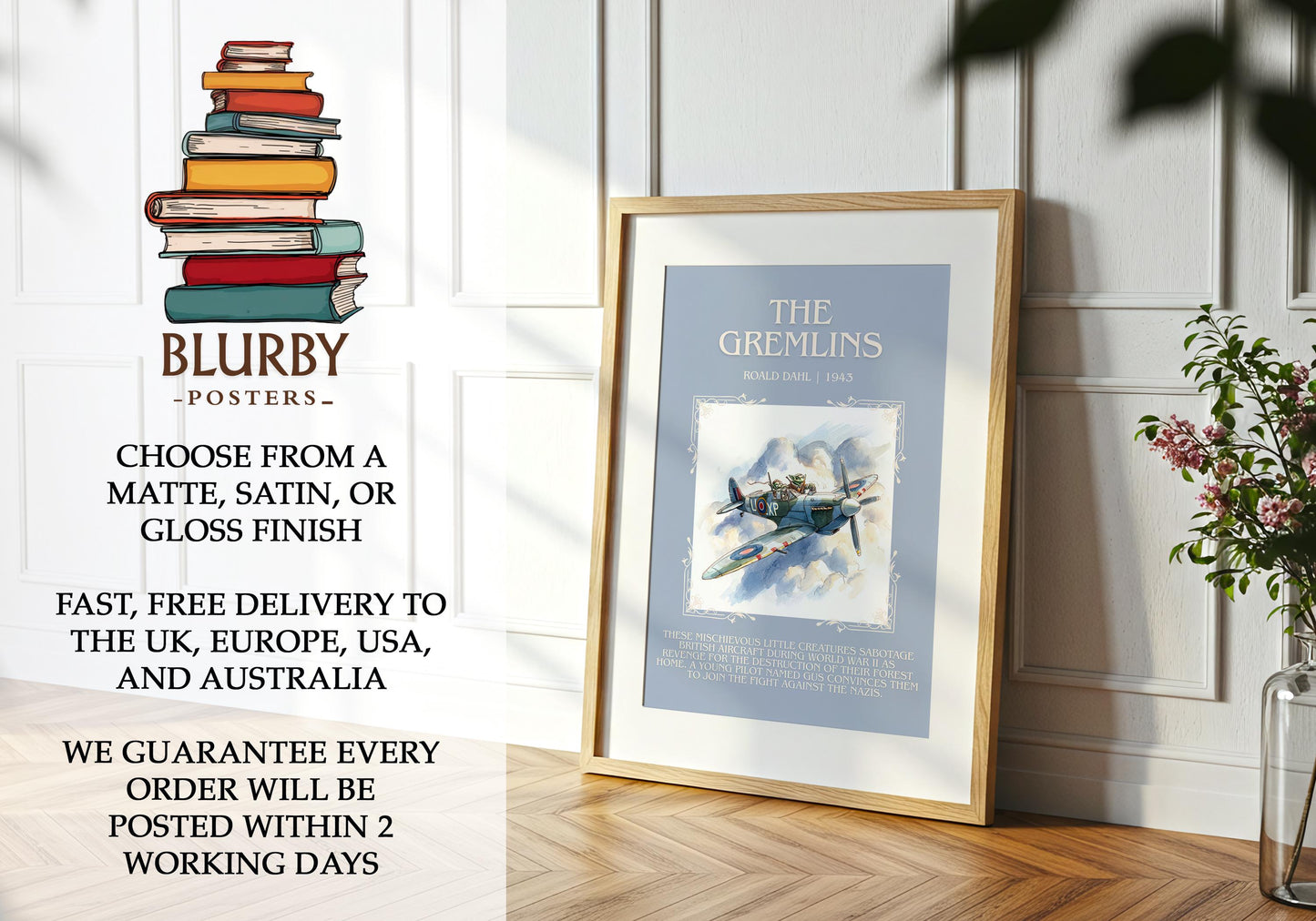 The Gremlins by Roald Dahl | Descriptive Book Poster | Blurby