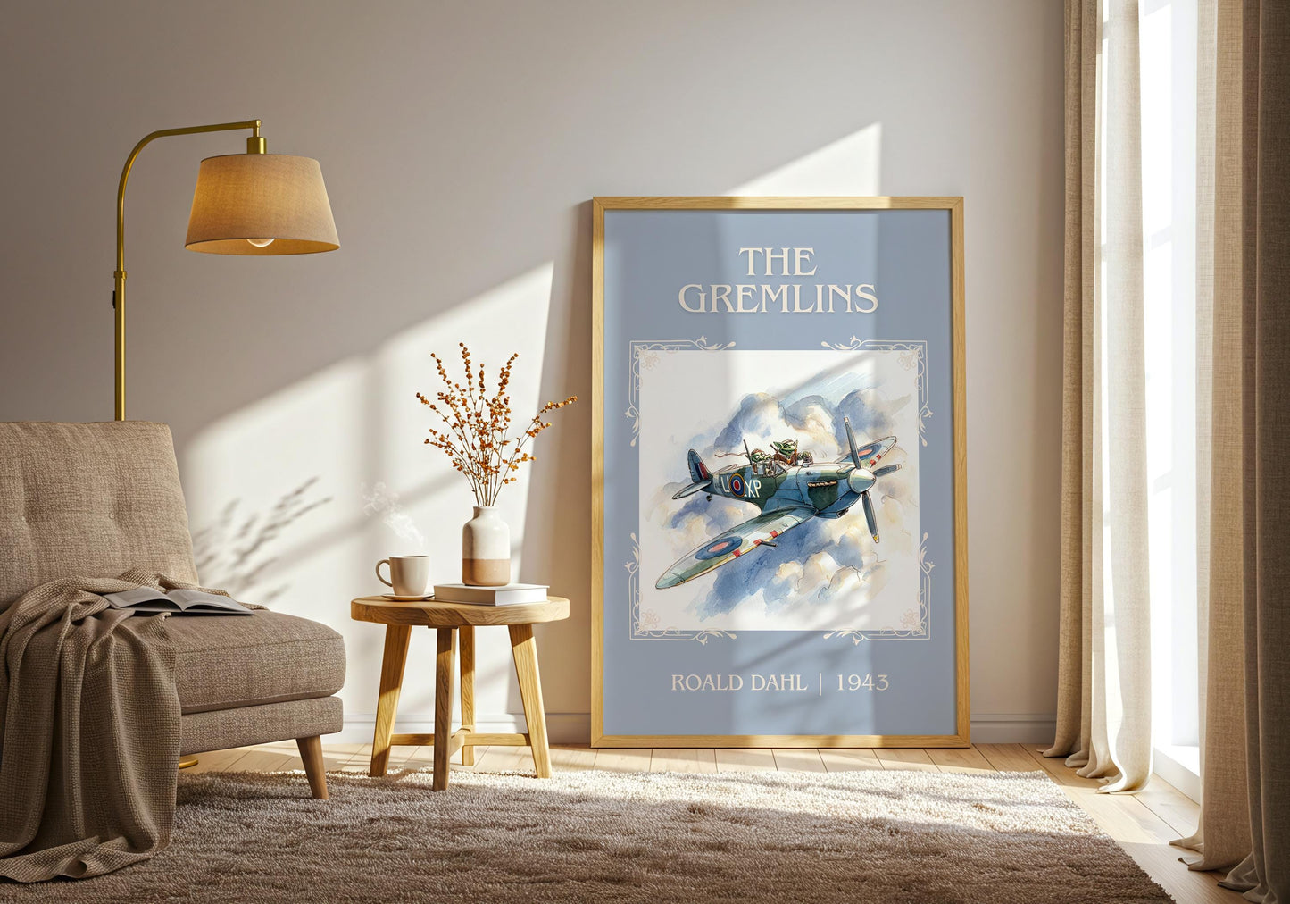 The Gremlins by Roald Dahl | Descriptive Book Poster | Minimalist
