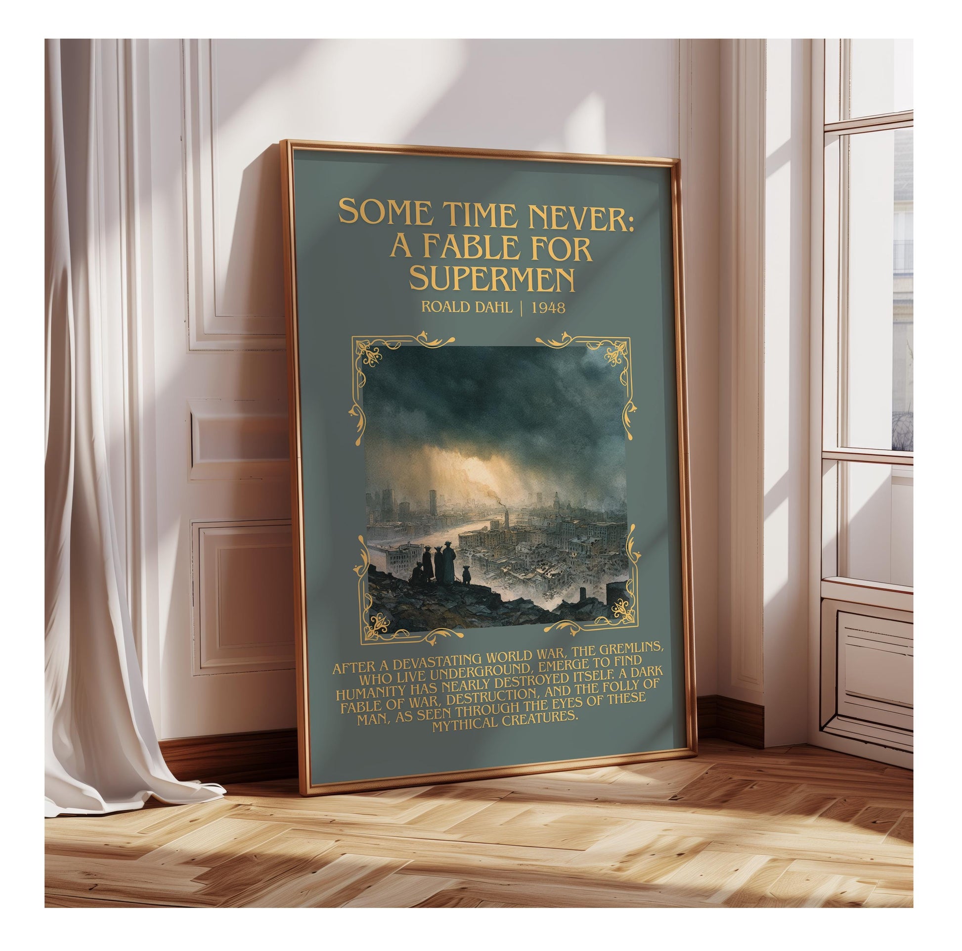 Some Time Never: A Fable For Supermen by Roald Dahl | Descriptive Book Poster | Blurby