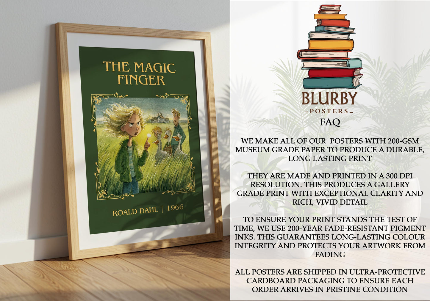 The Magic Finger by Roald Dahl | Descriptive Book Poster | Minimalist