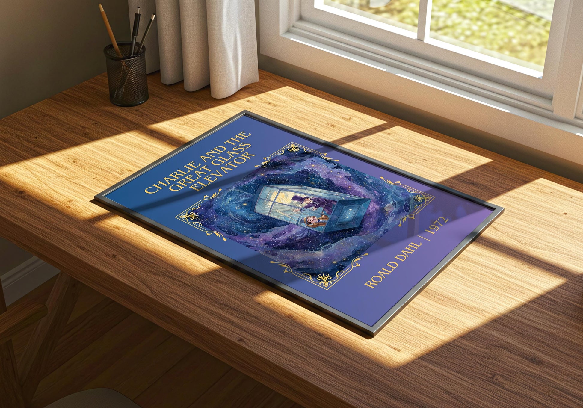 Charlie And The Great Glass Elevator by Roald Dahl | Descriptive Book Poster | Minimalist