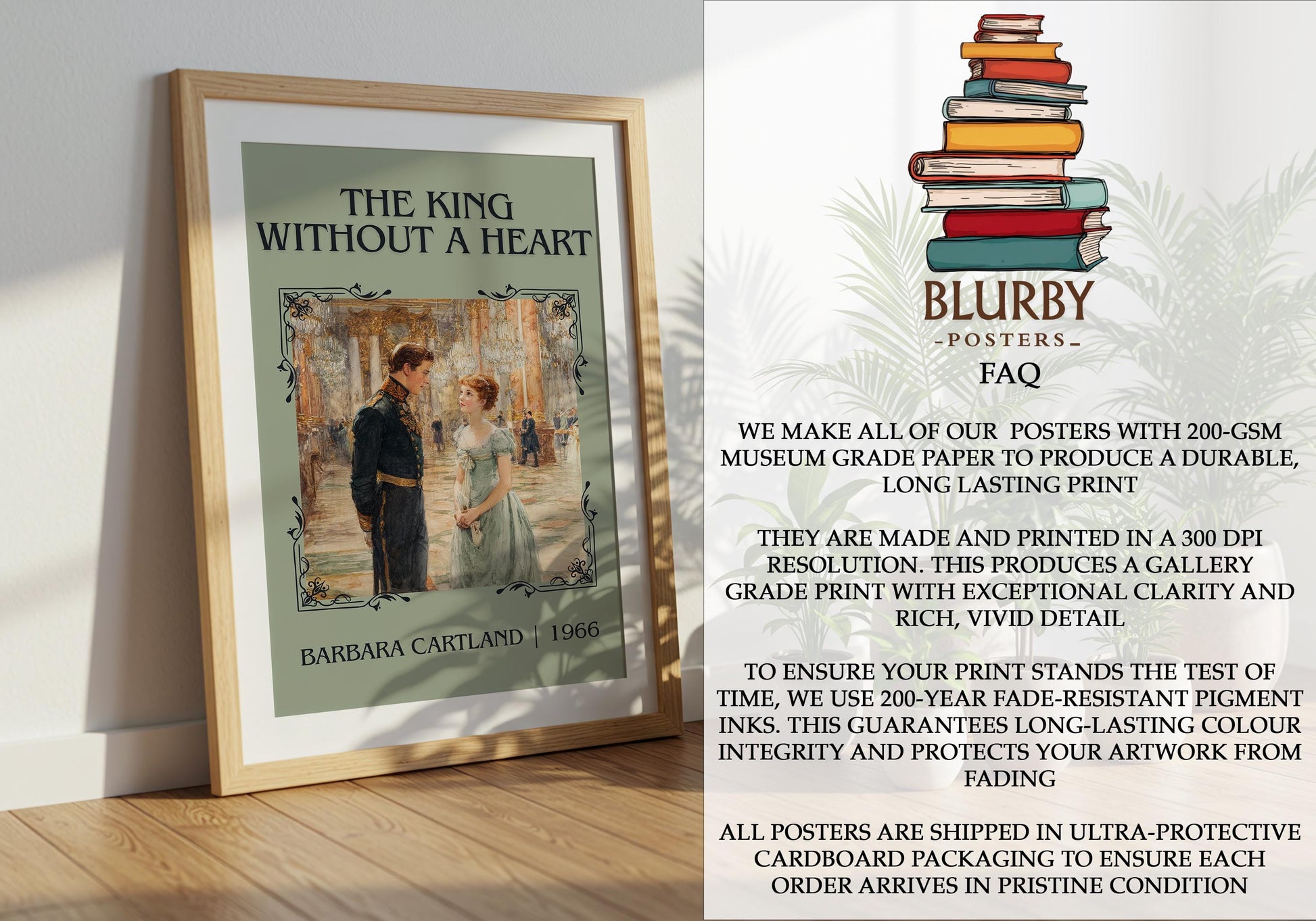 The King Without A Heart by Barbara Cartland | Descriptive Book Poster | Minimalist