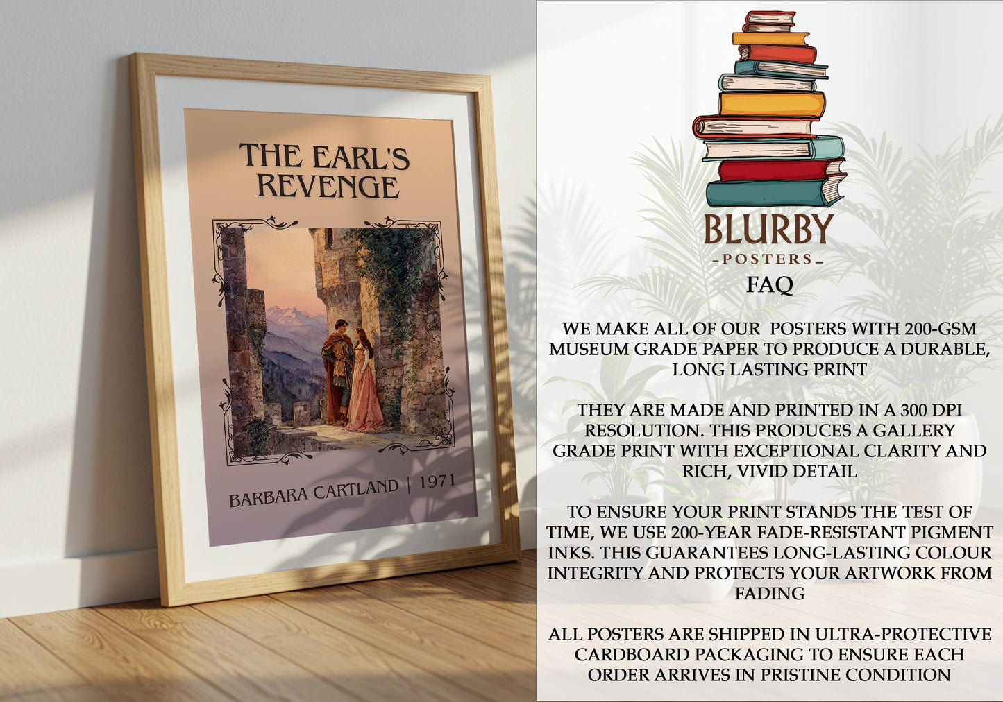 The Earl's Revenge by Barbara Cartland | Descriptive Book Poster | Minimalist