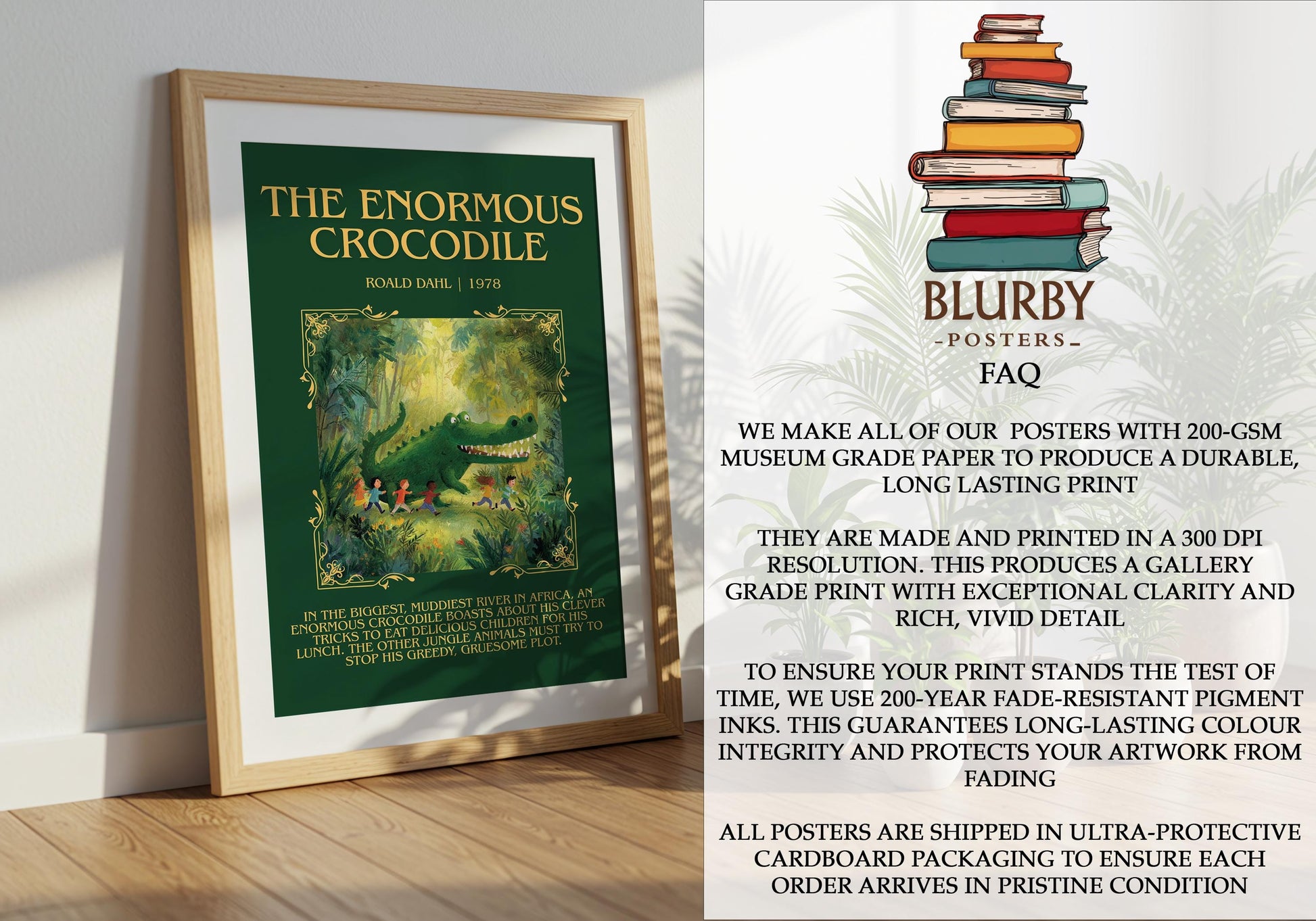 The Enormous Crocodile by Roald Dahl | Descriptive Book Poster | Blurby