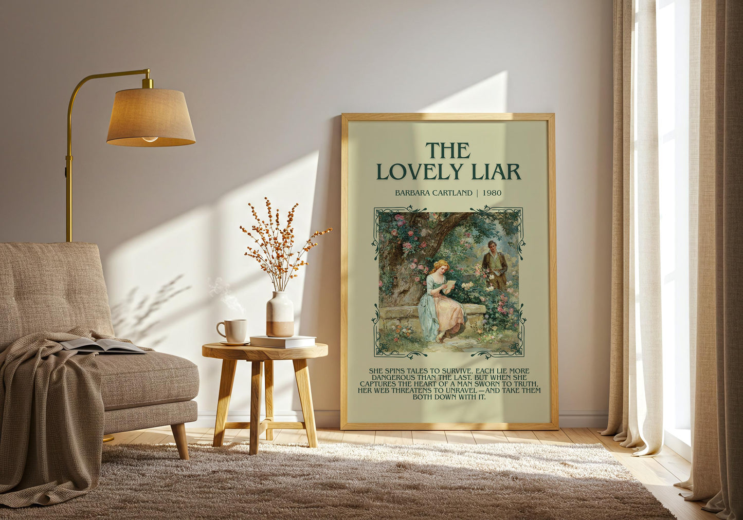 The Lovely Liar by Barbara Cartland | Descriptive Book Poster | Blurby