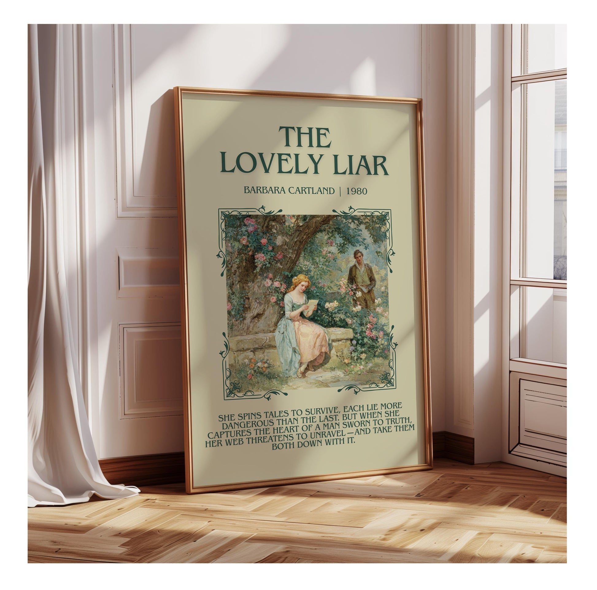 The Lovely Liar by Barbara Cartland | Descriptive Book Poster | Blurby