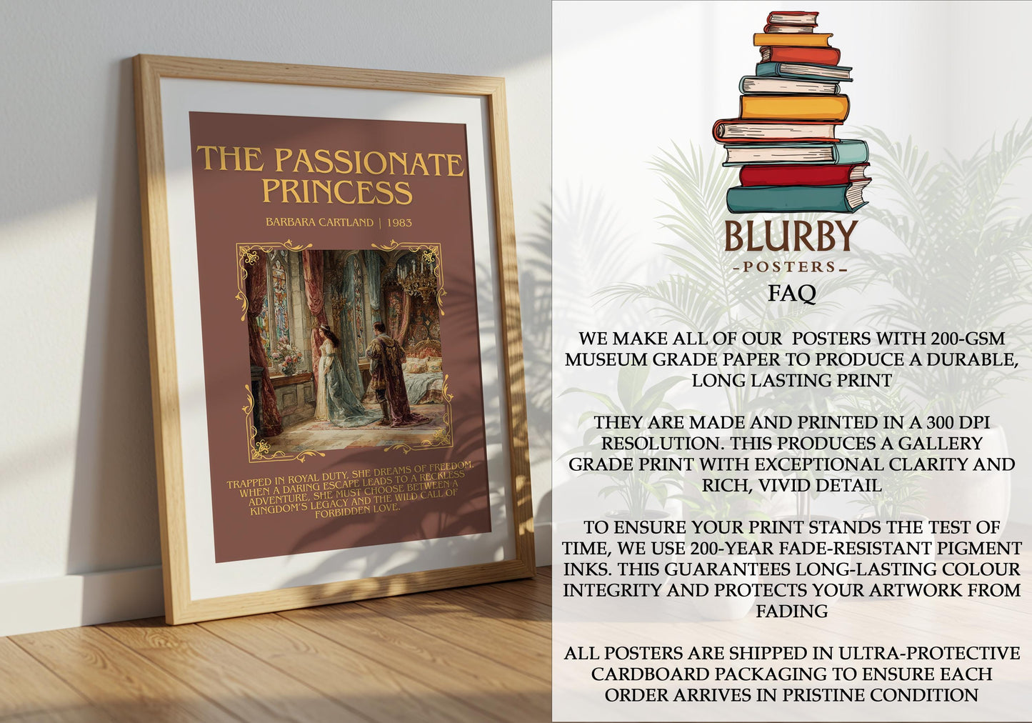 The Passionate Princess by Barbara Cartland | Descriptive Book Poster | Blurby
