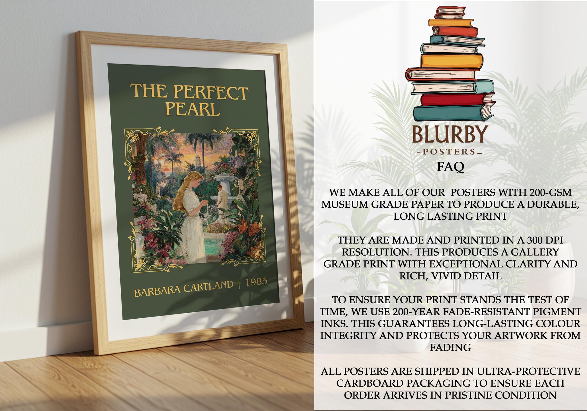 The Perfect Pearl by Barbara Cartland | Descriptive Book Poster | Minimalist