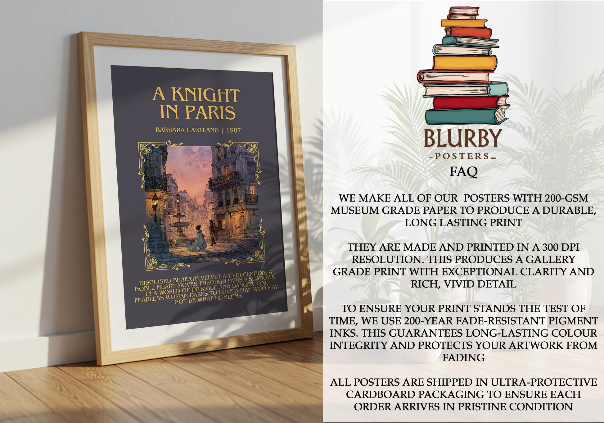 A Knight In Paris by Barbara Cartland | Descriptive Book Poster | Blurby