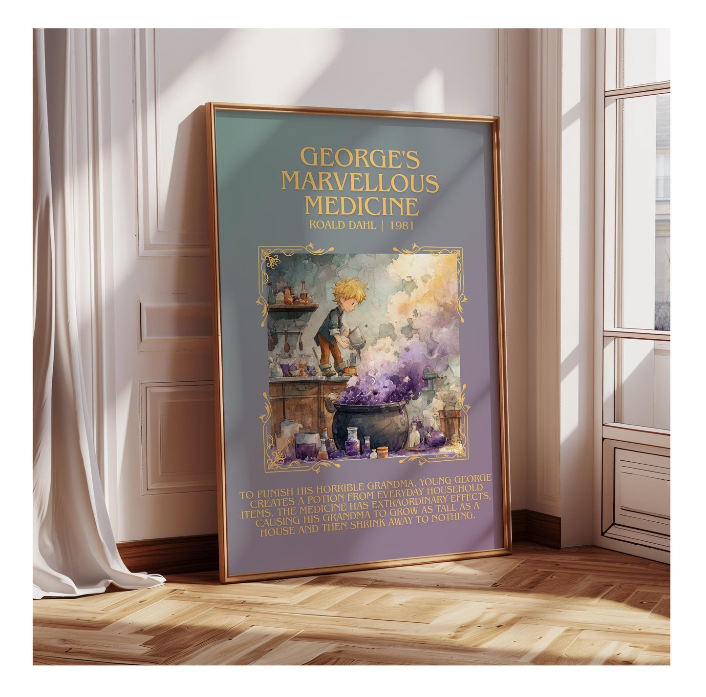 George's Marvellous Medicine by Roald Dahl | Descriptive Book Poster | Blurby